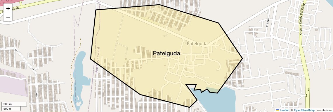 Location Map of Patelguda, Hyderabad