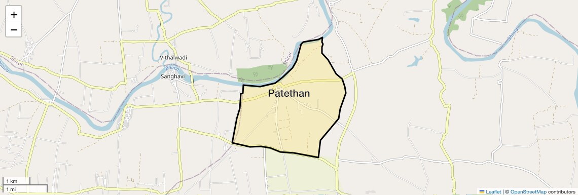 Location Map of Patethan, Pune