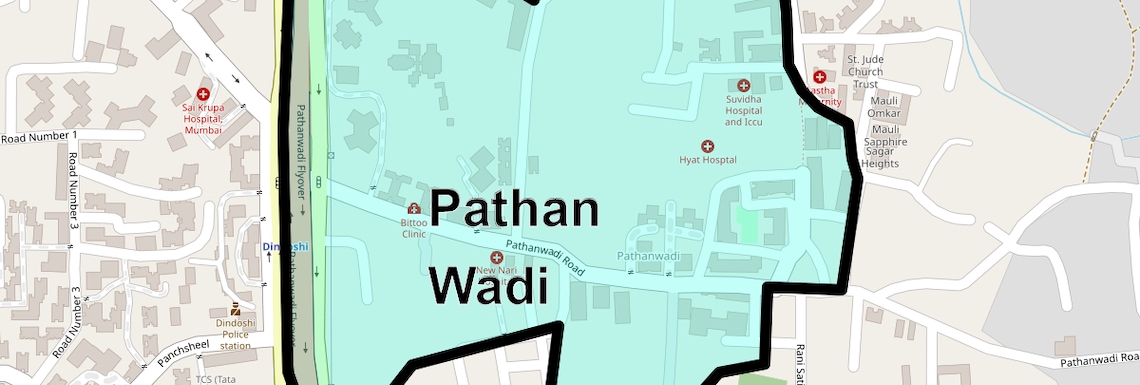 Location Map of Pathan Wadi, Mumbai