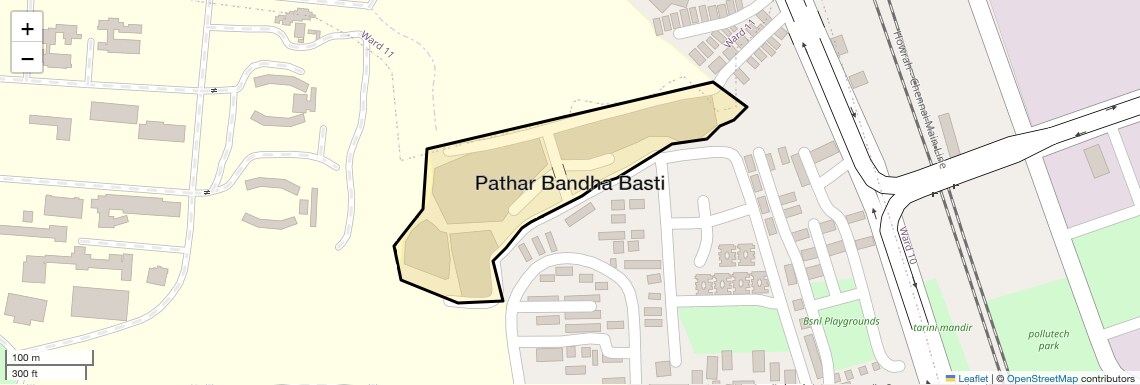 Location Map of Pathar Bandha Basti, Bhubaneswar