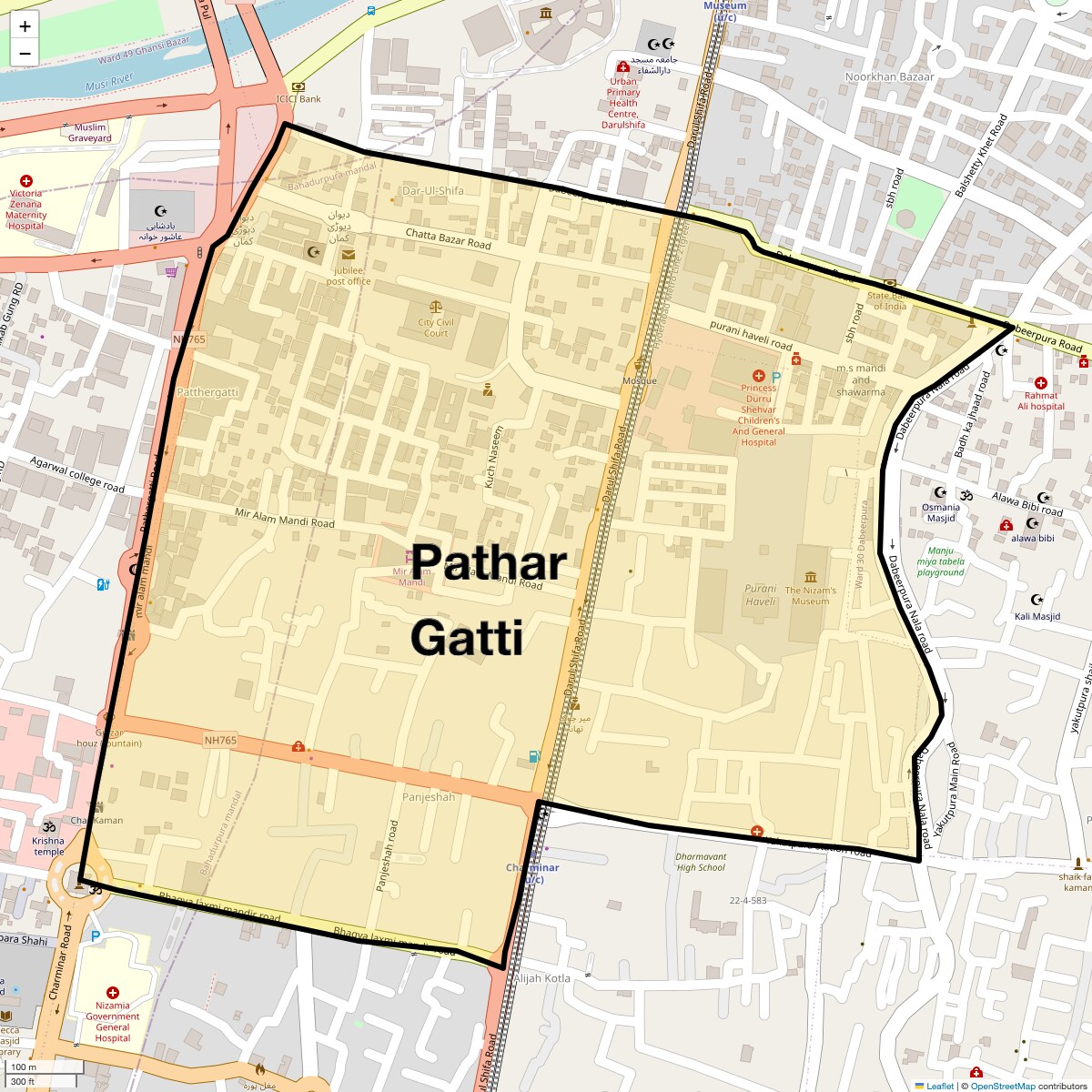 Location Map of Pathar Gatti, Hyderabad