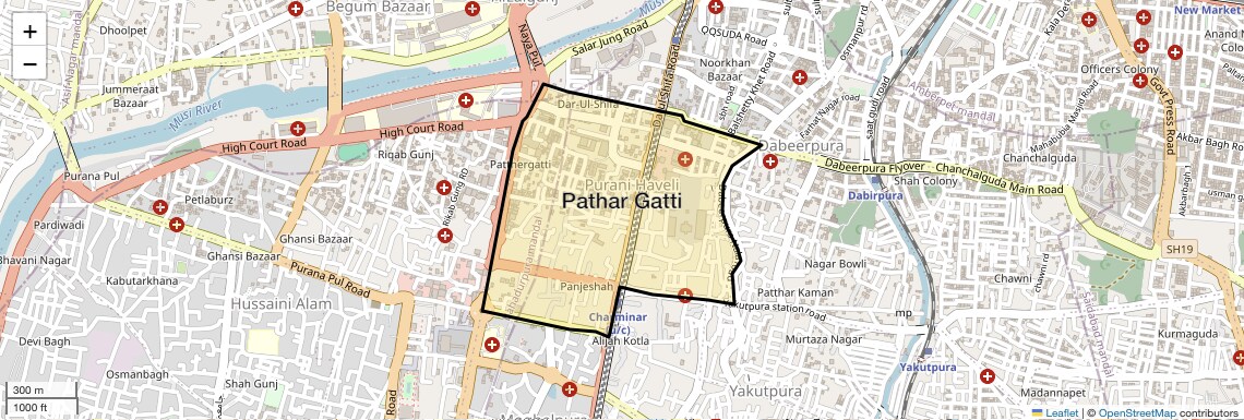 Location Map of Pathar Gatti, Hyderabad