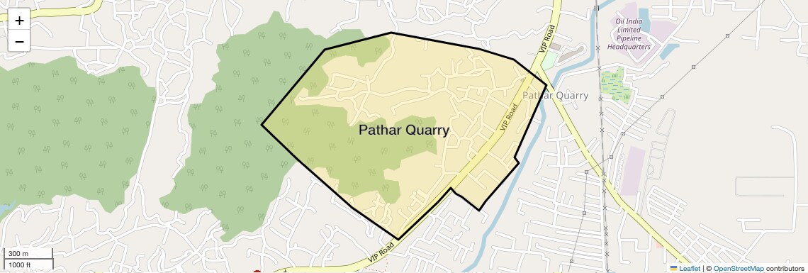Location Map of Pathar Quarry, Guwahati