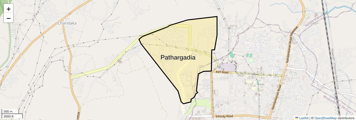 Location Map of Pathargadia, Bhubaneswar