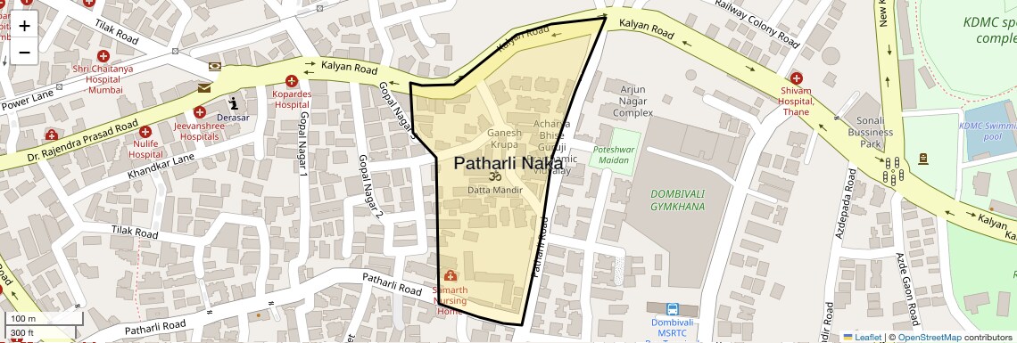 Location Map of Patharli Naka, Thane