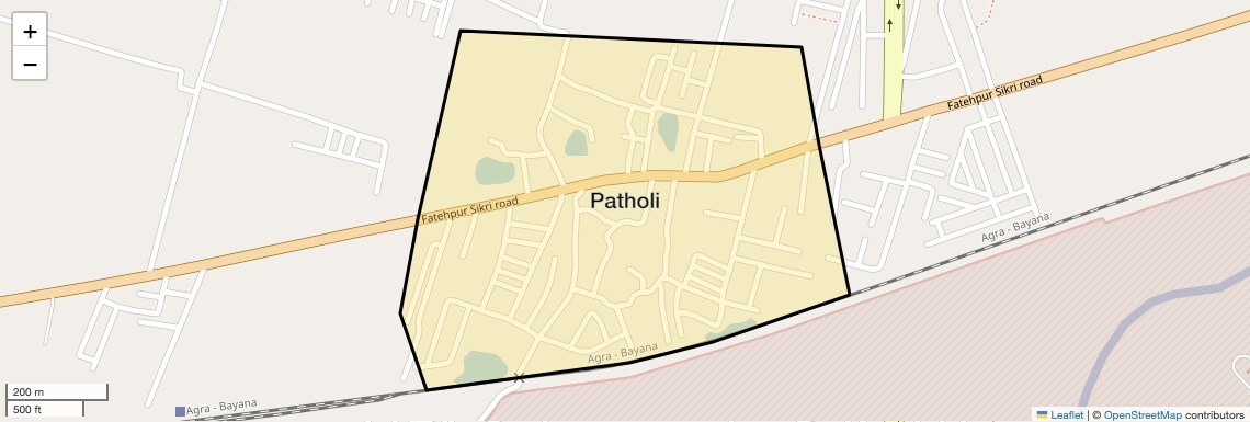Location Map of Patholi, Agra