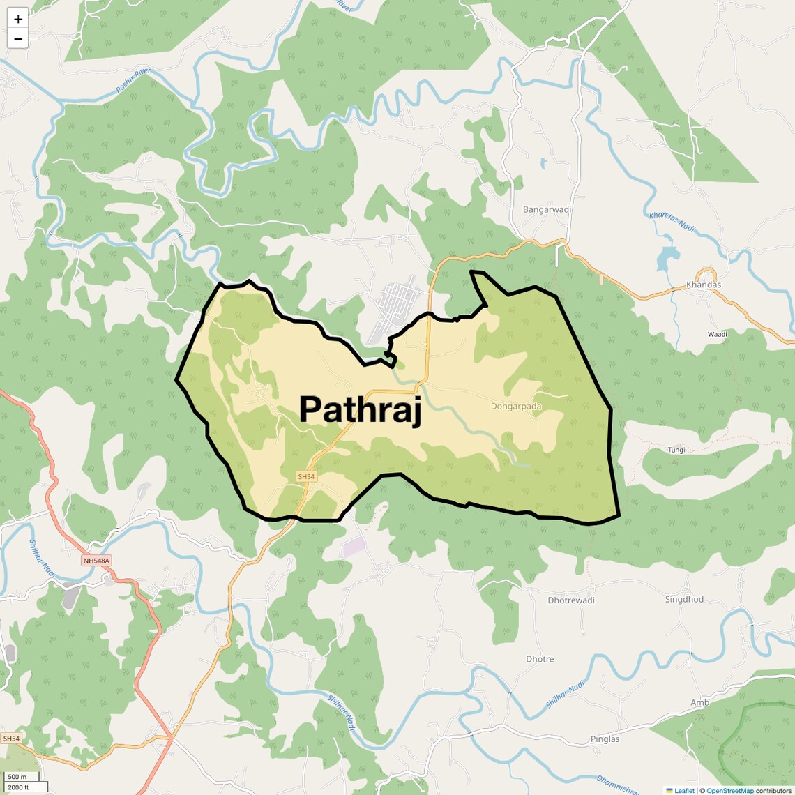 Location Map of Pathraj, Navi Mumbai