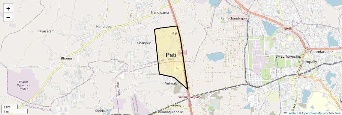 Location Map of Pati, Hyderabad