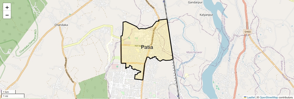 Location Map of Patia, Bhubaneswar