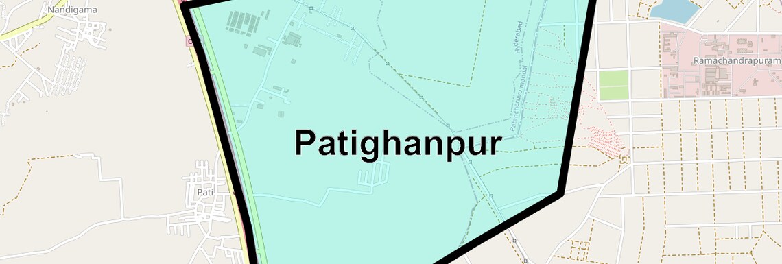 Location Map of Patighanpur, Hyderabad