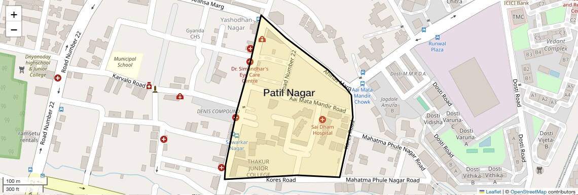 Location Map of Patil Nagar, Thane