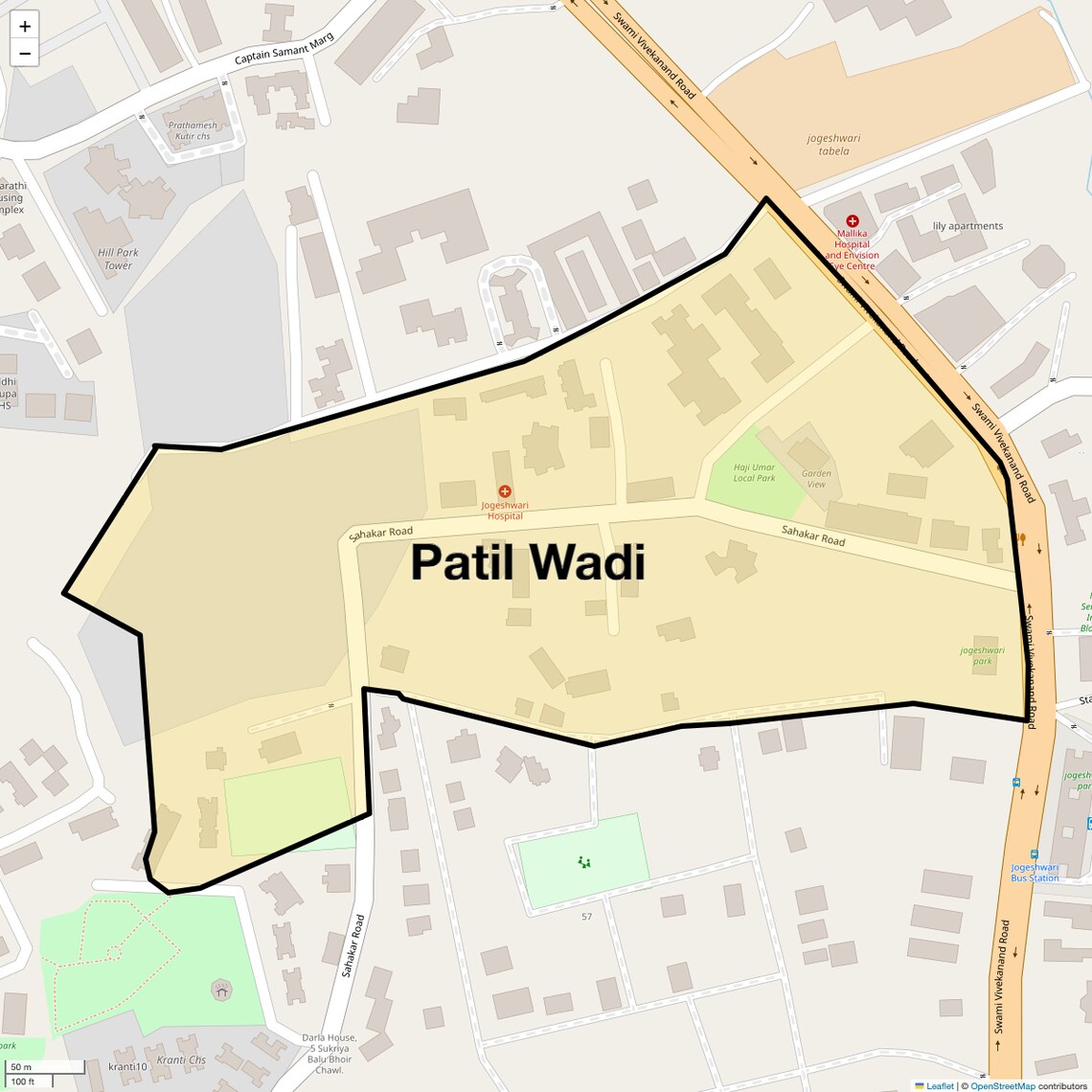 Location Map of Patil Wadi, Mumbai