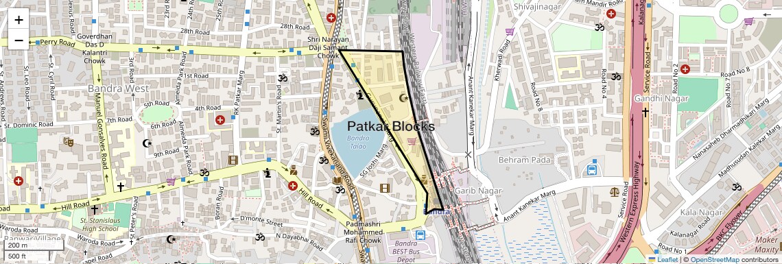 Location Map of Patkar Blocks, Mumbai
