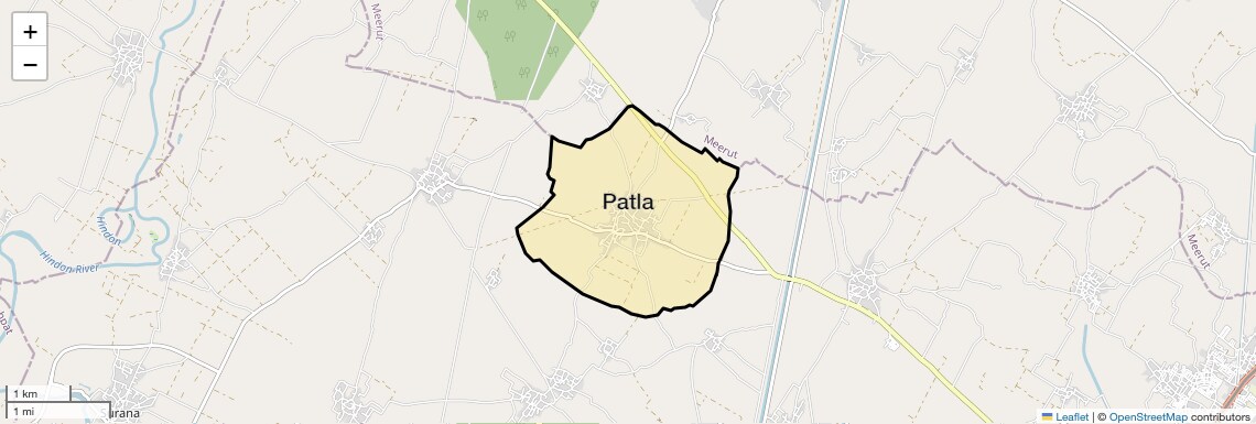 Location Map of Patla, Ghaziabad