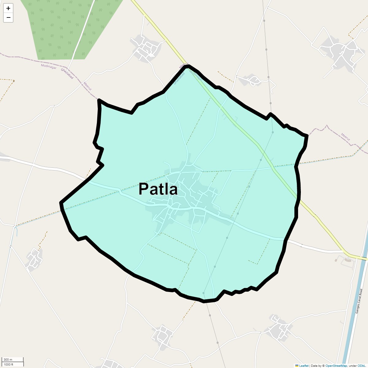 Location Map of Patla, Ghaziabad