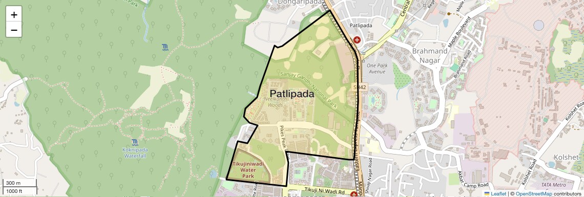 Location Map of Patlipada, Thane
