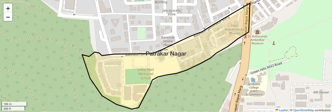 Location Map of Patrakar Nagar, Pune