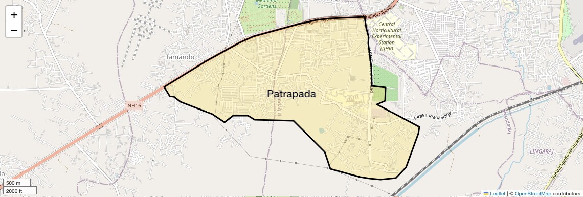 Location Map of Patrapada, Bhubaneswar