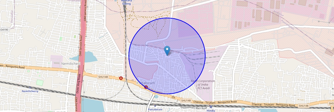 Location Map of Pattabiram, Chennai