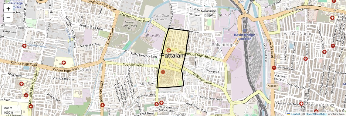 Location Map of Pattalam, Chennai