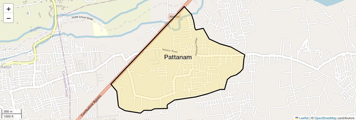 Location Map of Pattanam, Coimbatore