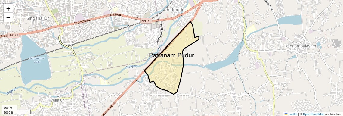 Location Map of Pattanam Pudur, Coimbatore