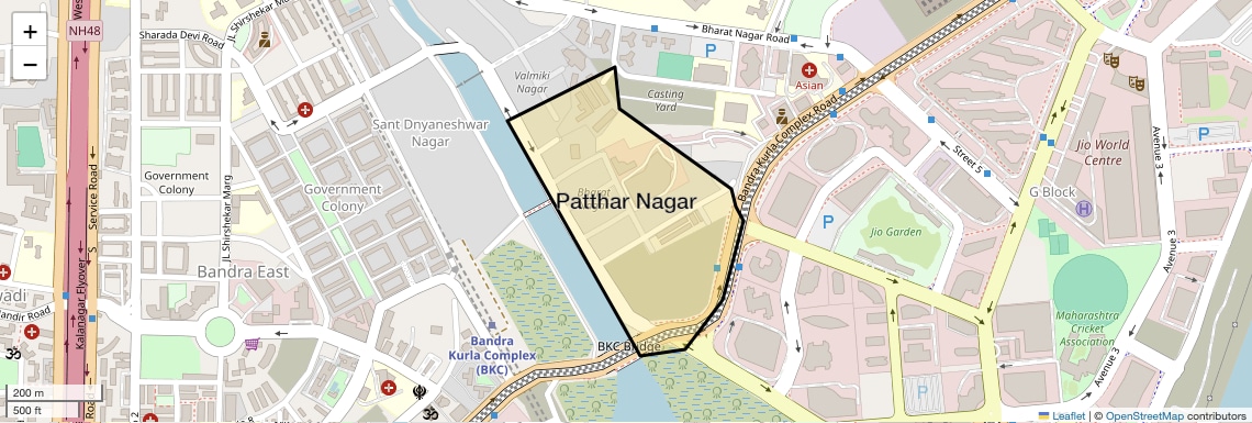 Location Map of Patthar Nagar, Mumbai
