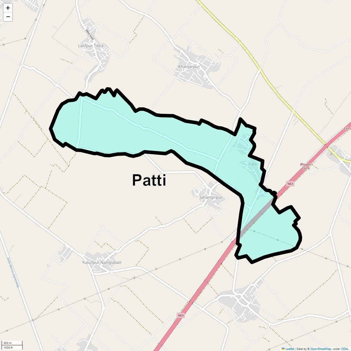 Location Map of Patti, Ghaziabad