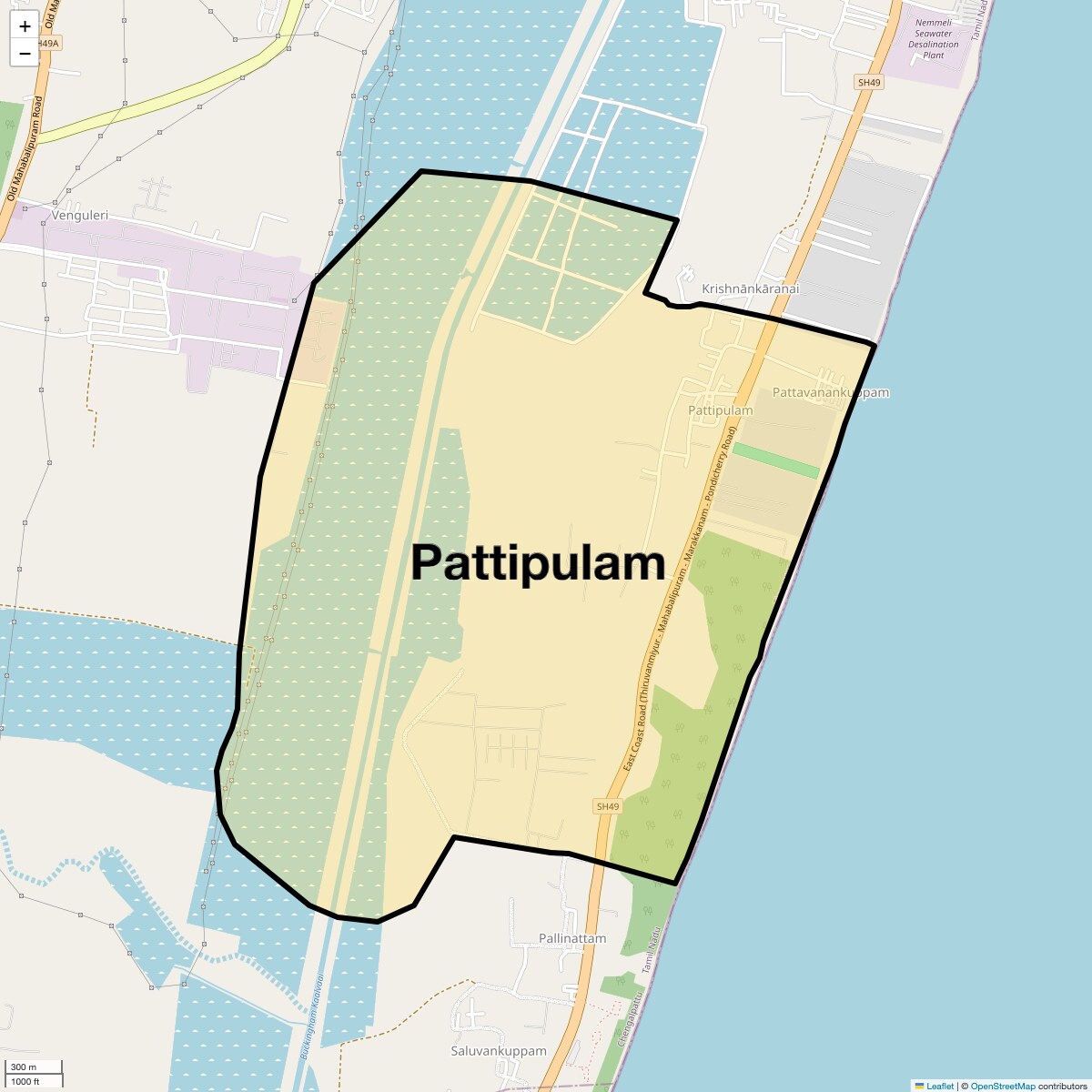 Location Map of Pattipulam, Chennai