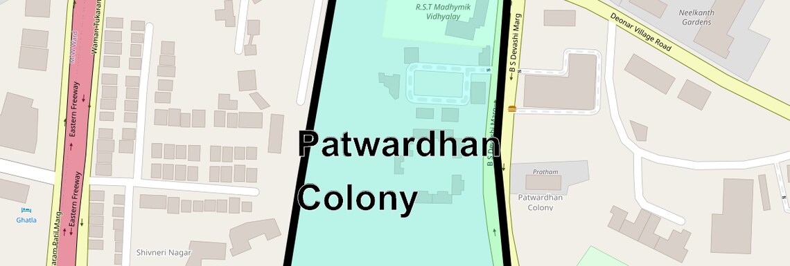 Location Map of Patwardhan Colony, Mumbai