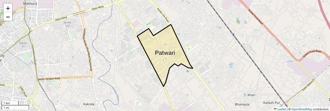 Location Map of Patwari, Greater Noida