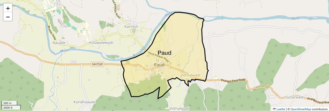 Location Map of Paud, Pune