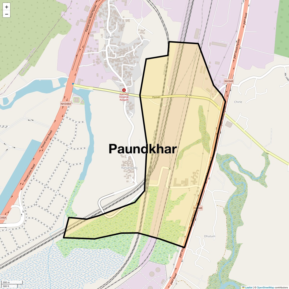 Location Map of Paundkhar, Navi Mumbai