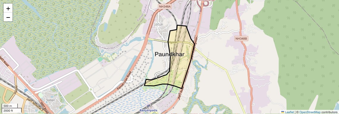 Location Map of Paundkhar, Navi Mumbai
