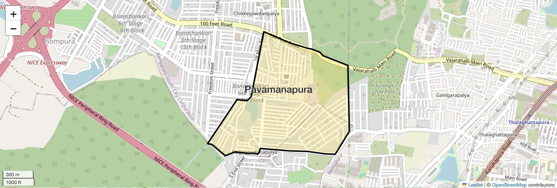 Location Map of Pavamanapura, Bangalore