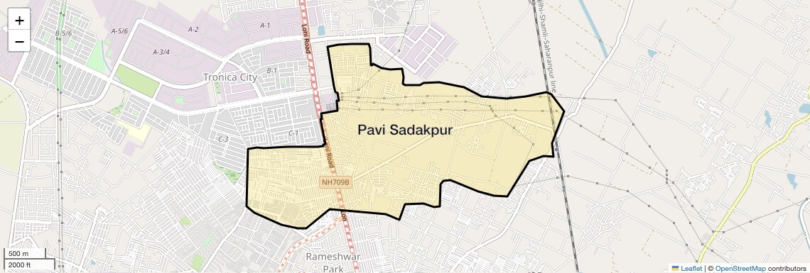 Location Map of Pavi Sadakpur, Ghaziabad