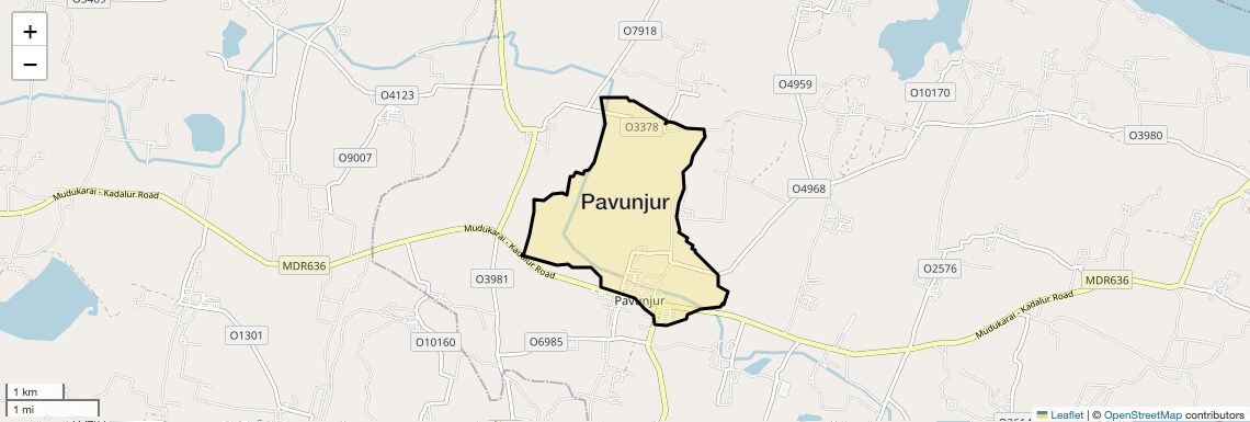 Location Map of Pavunjur, Chennai