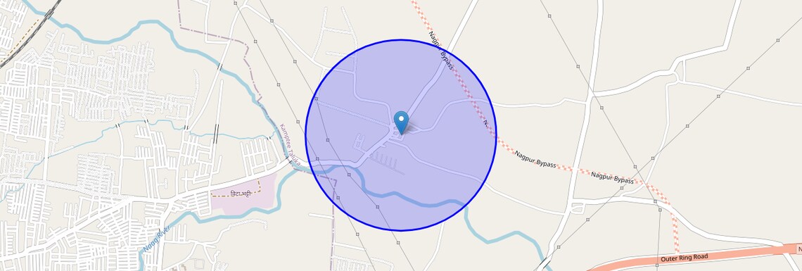 Location Map of Pawangaon, Nagpur
