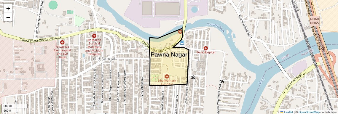 Location Map of Pawna Nagar, Pune
