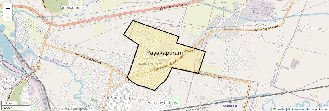 Location Map of Payakapuram, Vijayawada
