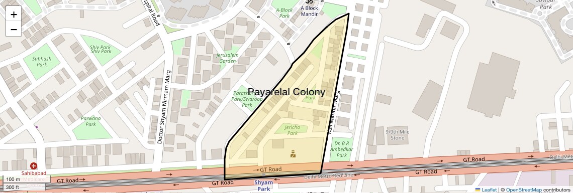 Location Map of Payarelal Colony, Ghaziabad