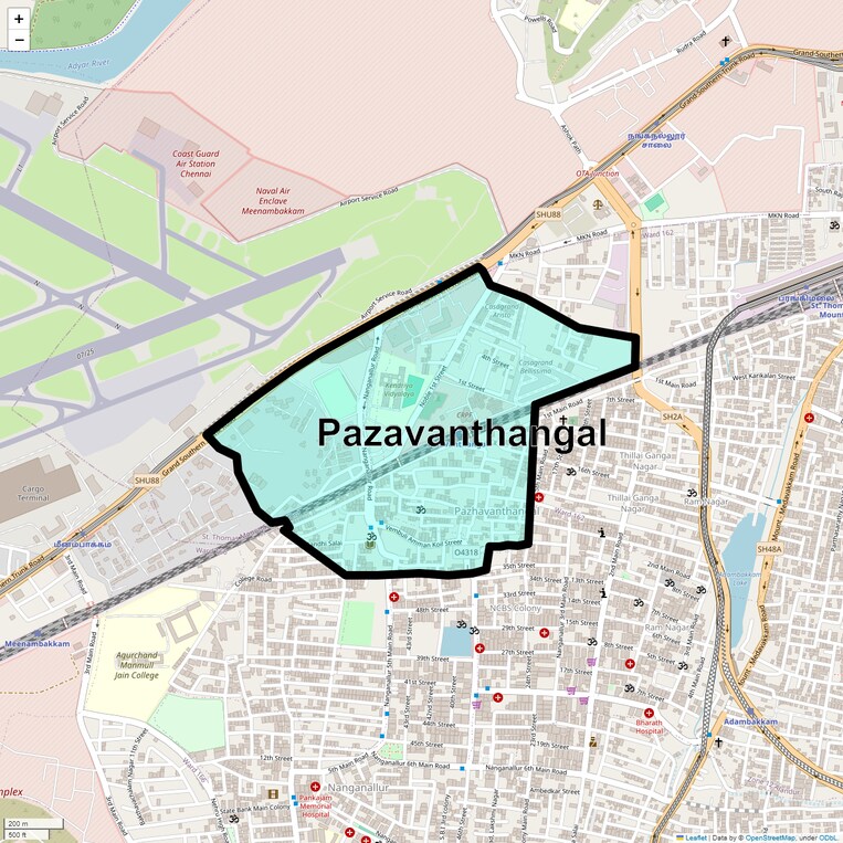 Location Map of Pazavanthangal