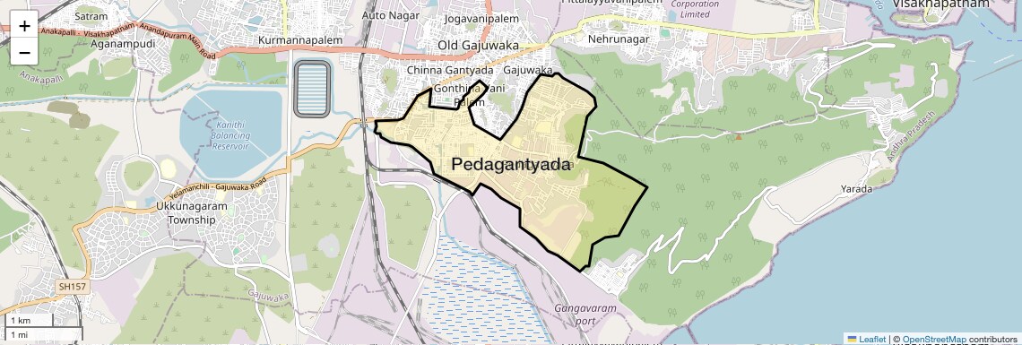 Location Map of Pedagantyada, Vizag