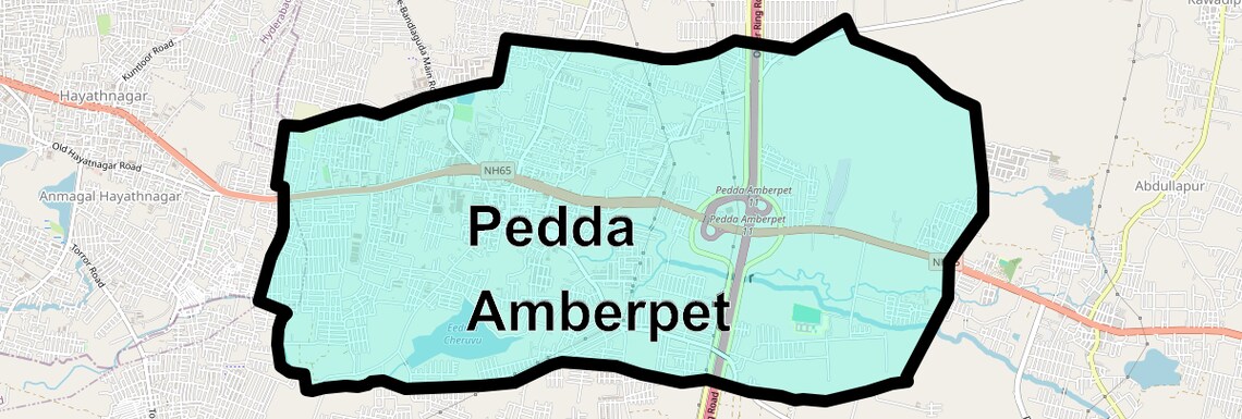 Location Map of Pedda Amberpet, Hyderabad