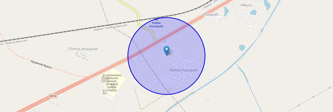 Location Map of Pedda Avutapalle, Vijayawada