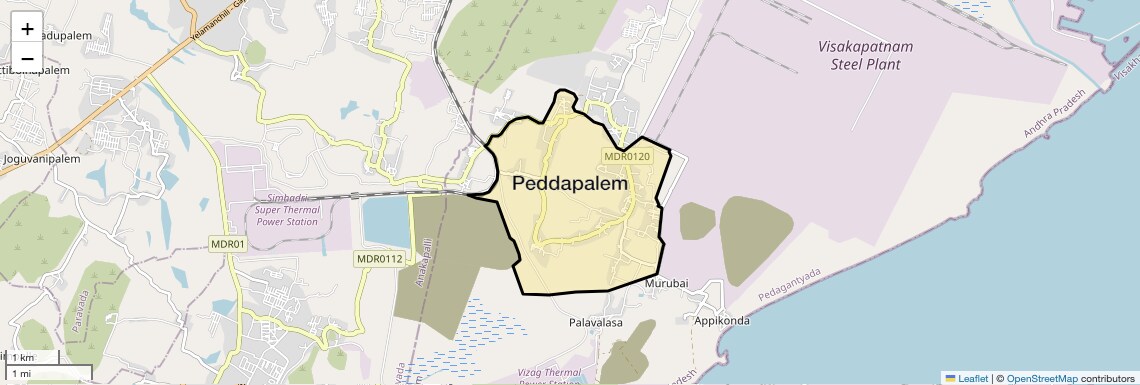 Location Map of Peddapalem, Vizag