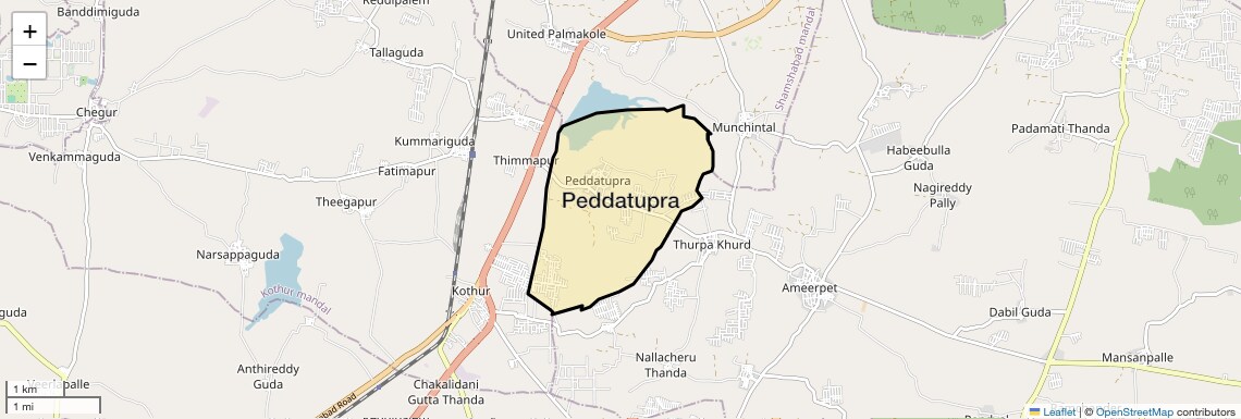Location Map of Peddatupra, Hyderabad