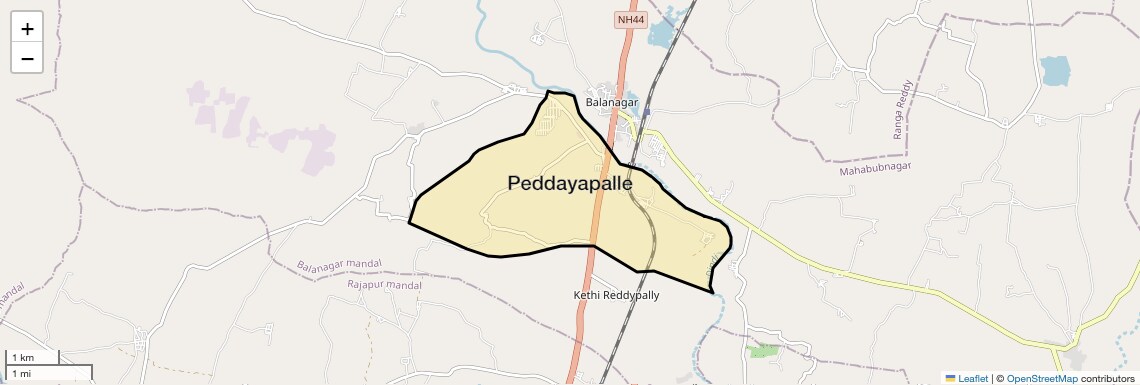 Location Map of Peddayapalle, Hyderabad