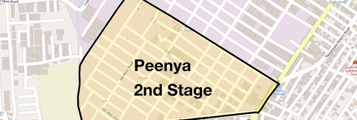 Location Map of Peenya 2nd Stage, Bangalore