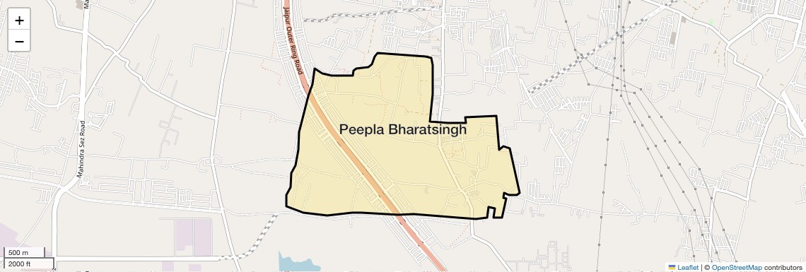 Location Map of Peepla Bharatsingh, Jaipur